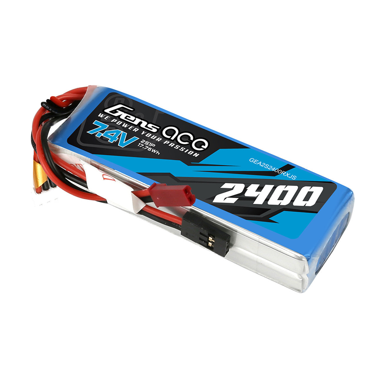 Gens Ace 2400mAh 2S 7.4V RX LiPo Receiver Pack